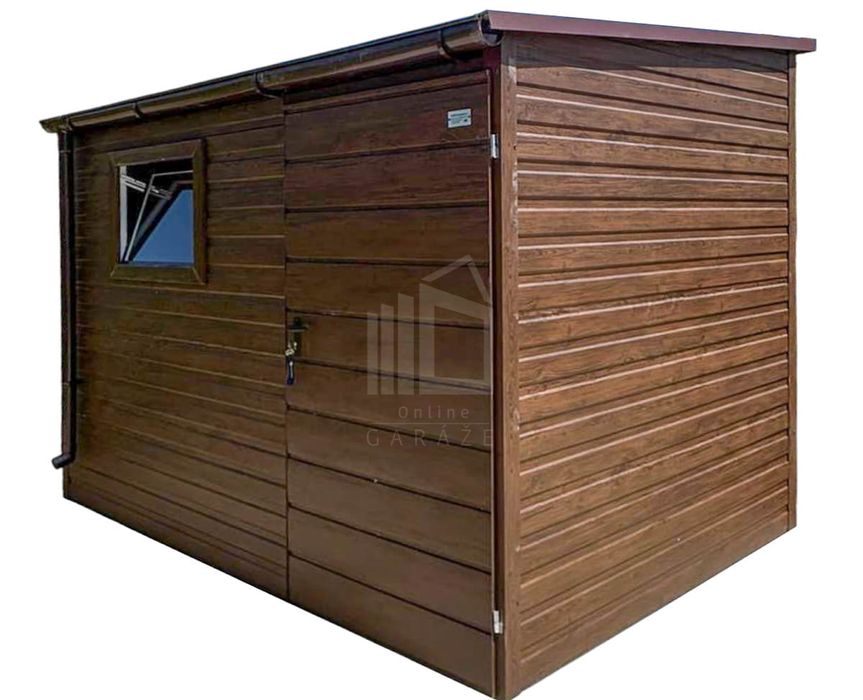 Schowek - domek ogrodowy 3x2m  dach spad w przód - rynna  ID1051