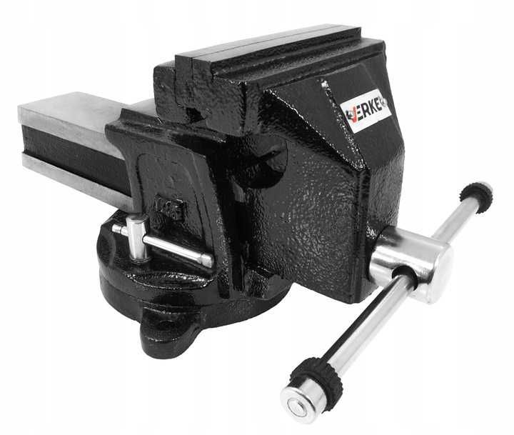 Mocne imadło ślusarskie obrotowe z kowadłem  125mm HARTOWANA STAL