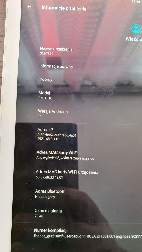 Samsung Tab S2 9.7 cali Android 11