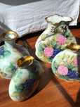 Conjunto Porcelana Floral, detalhes ouro pintado à mão Zulmira Marquez