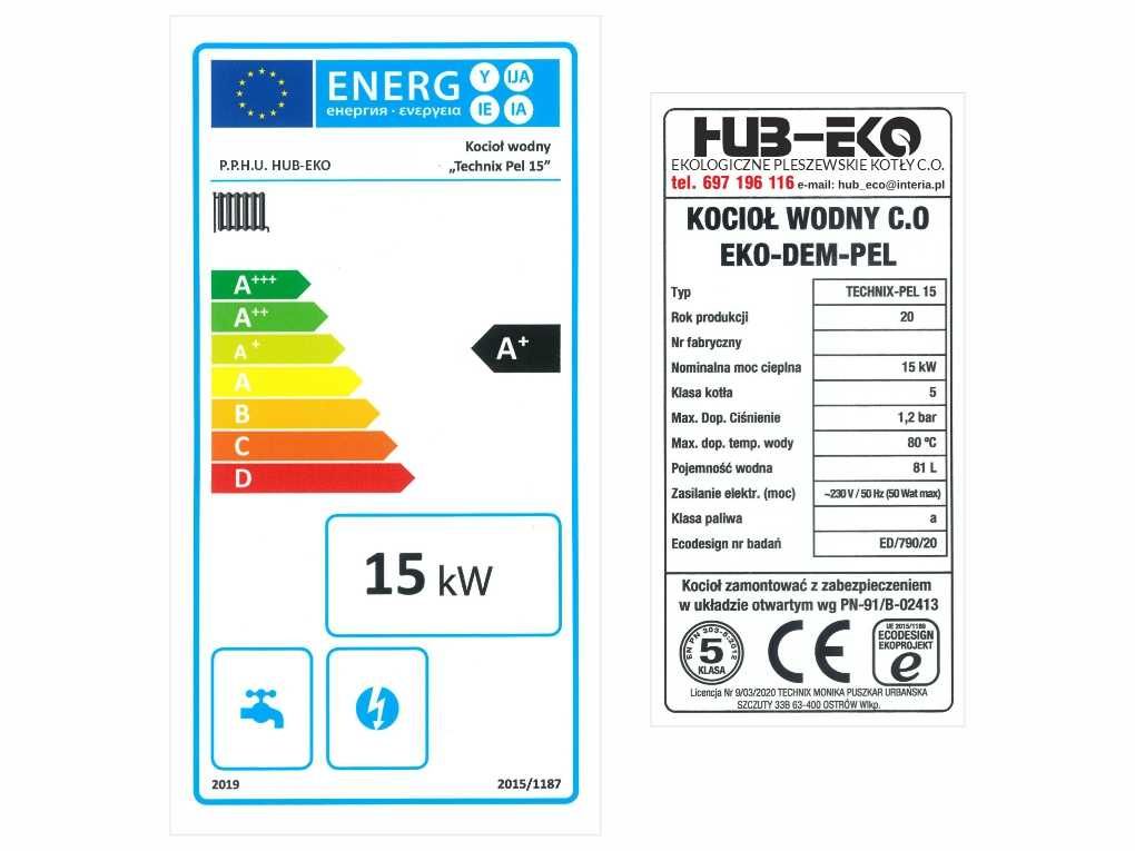 Kocioł piec z podajnikiem 5 klasa na pellet pelet 15 kw 10,12,19