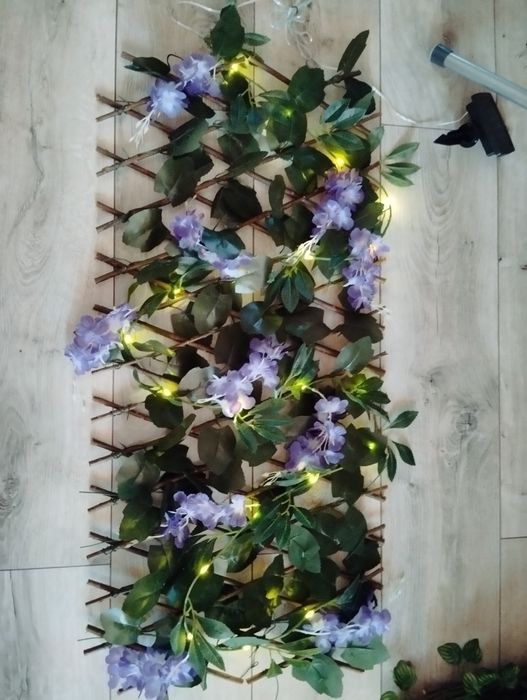 Żywopłot sztuczny bluszcz liście na kratce płotek pergola rozciągana