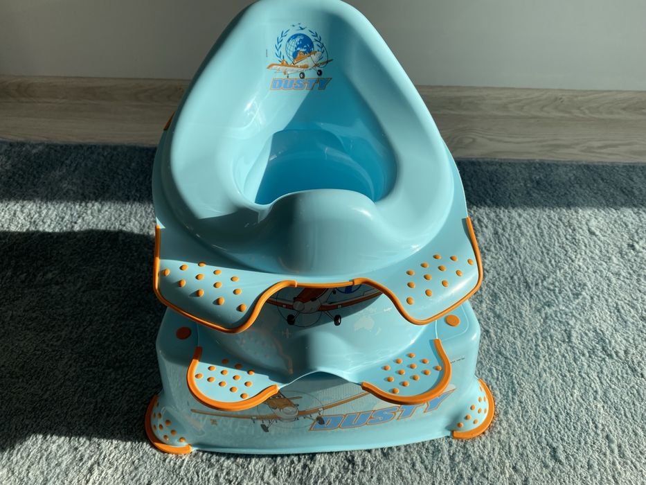 Disney Dusty Zestaw: nocnik, schodek, podkładka Niebieski Stan bdb