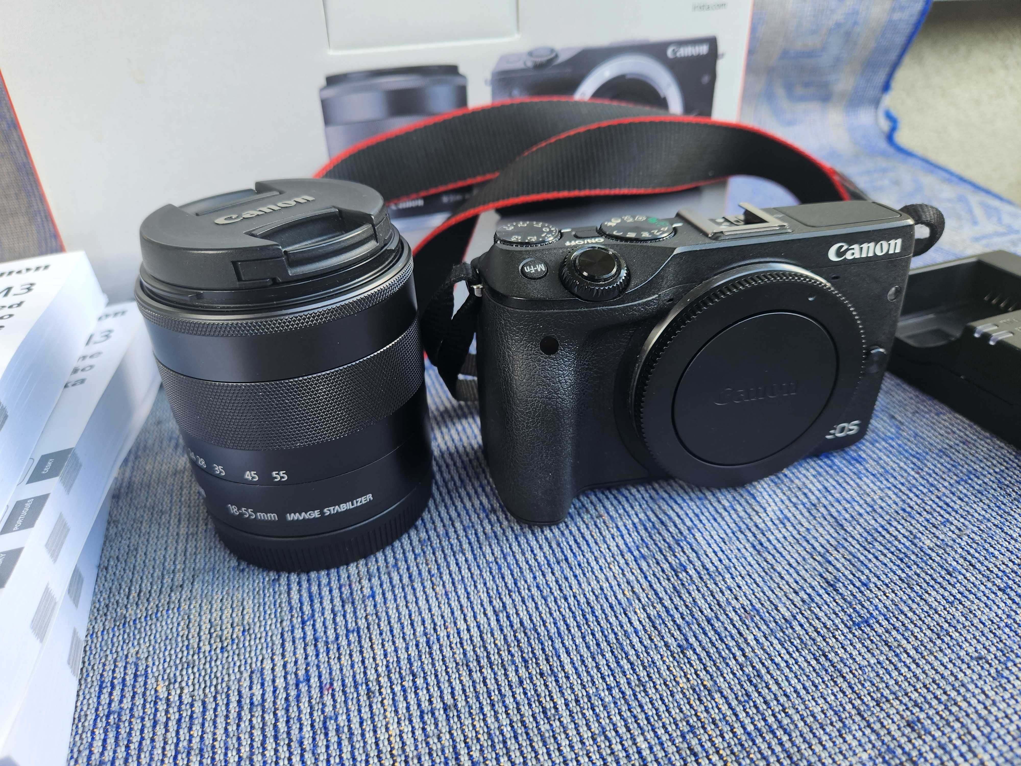 Canon EOS M3 + obiektyw 18-55mm IS STM, stan bardzo dobry, komplet