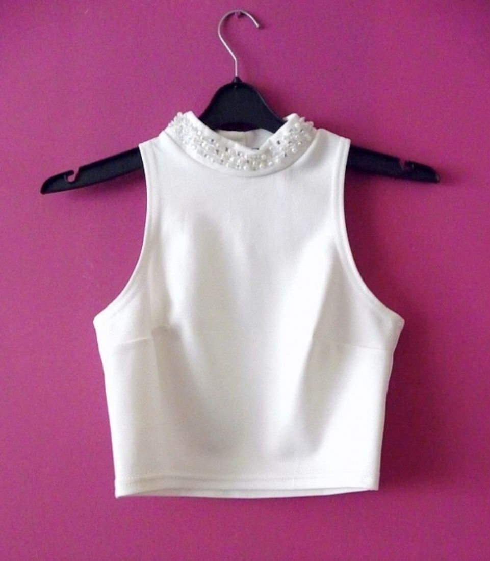 Biały crop top S