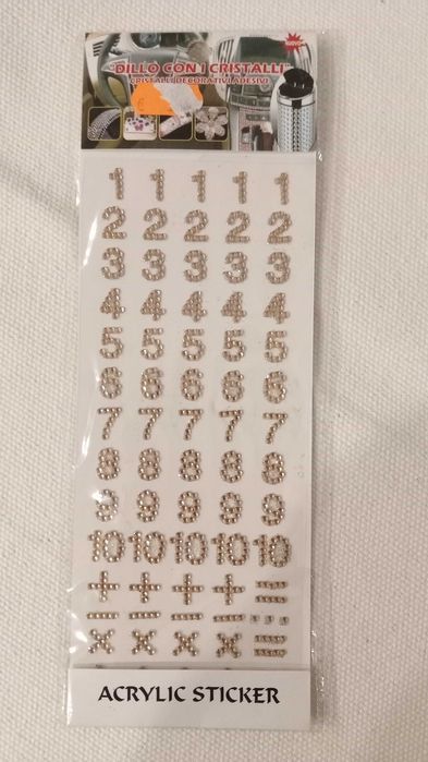 números em brilhantes acrílicos