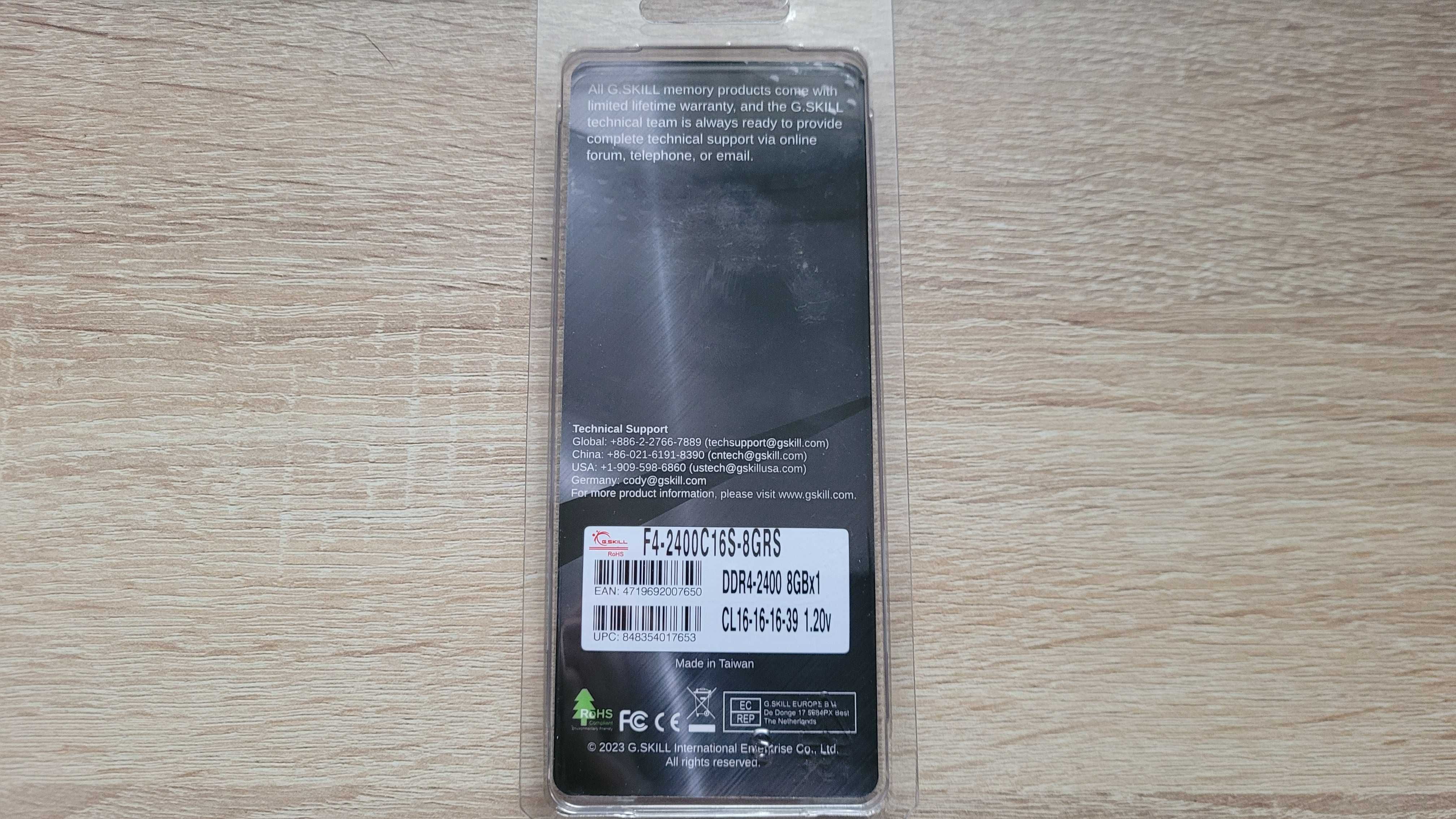 Pamięć RAM G.Skill DDR4 8GB 2400 F4-2400C16S-8GRS