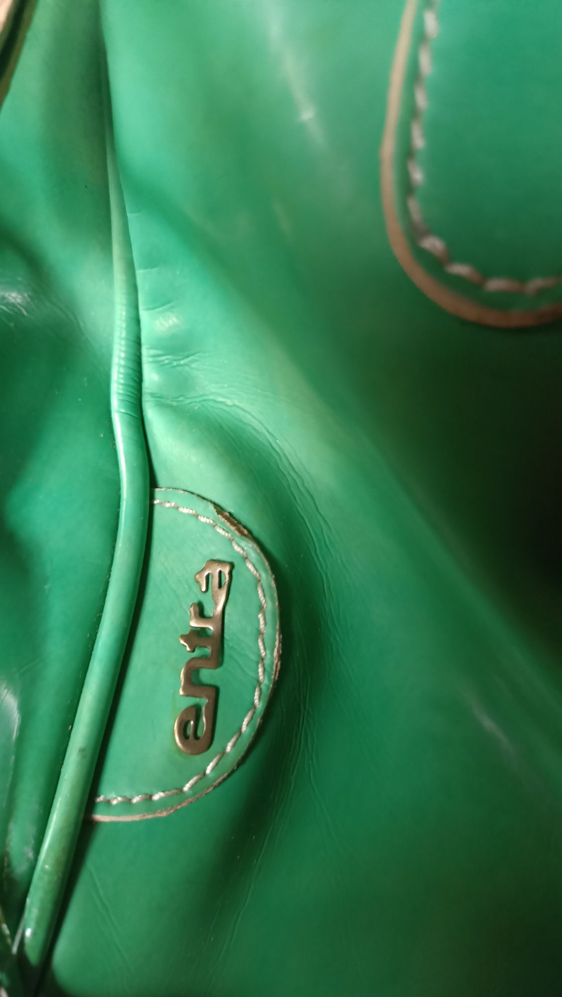 Entra torebka zielona skóra lakierowana włoska designerska