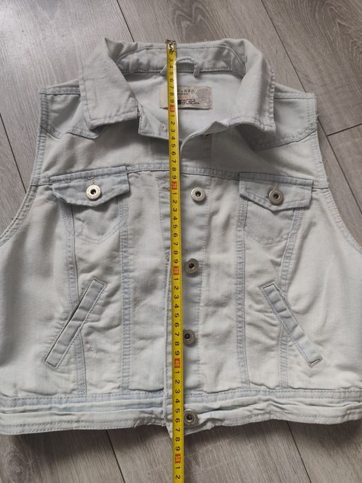 Kamizelka jeansowa jasna z przetarciami L