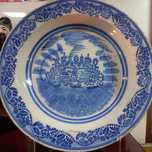 5 pratos grandes 34 a 36 cm faiança Portuguesa Séc.XIX
