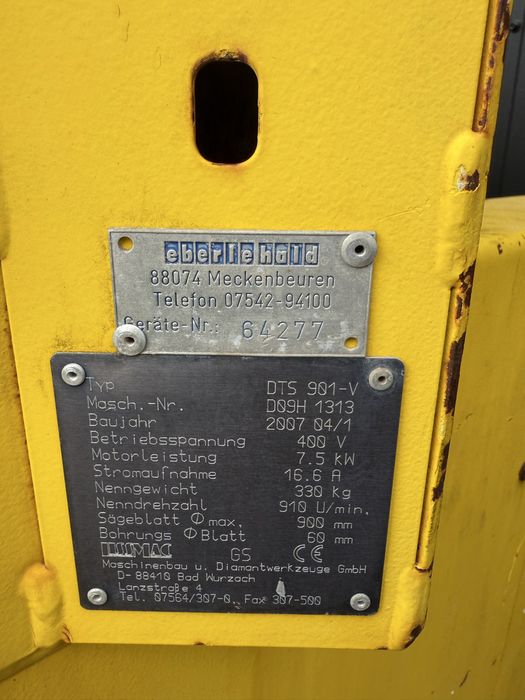 Przecinarka Lissmac 900mm  Nowa tarcza do kamienia bloczkow pustakow