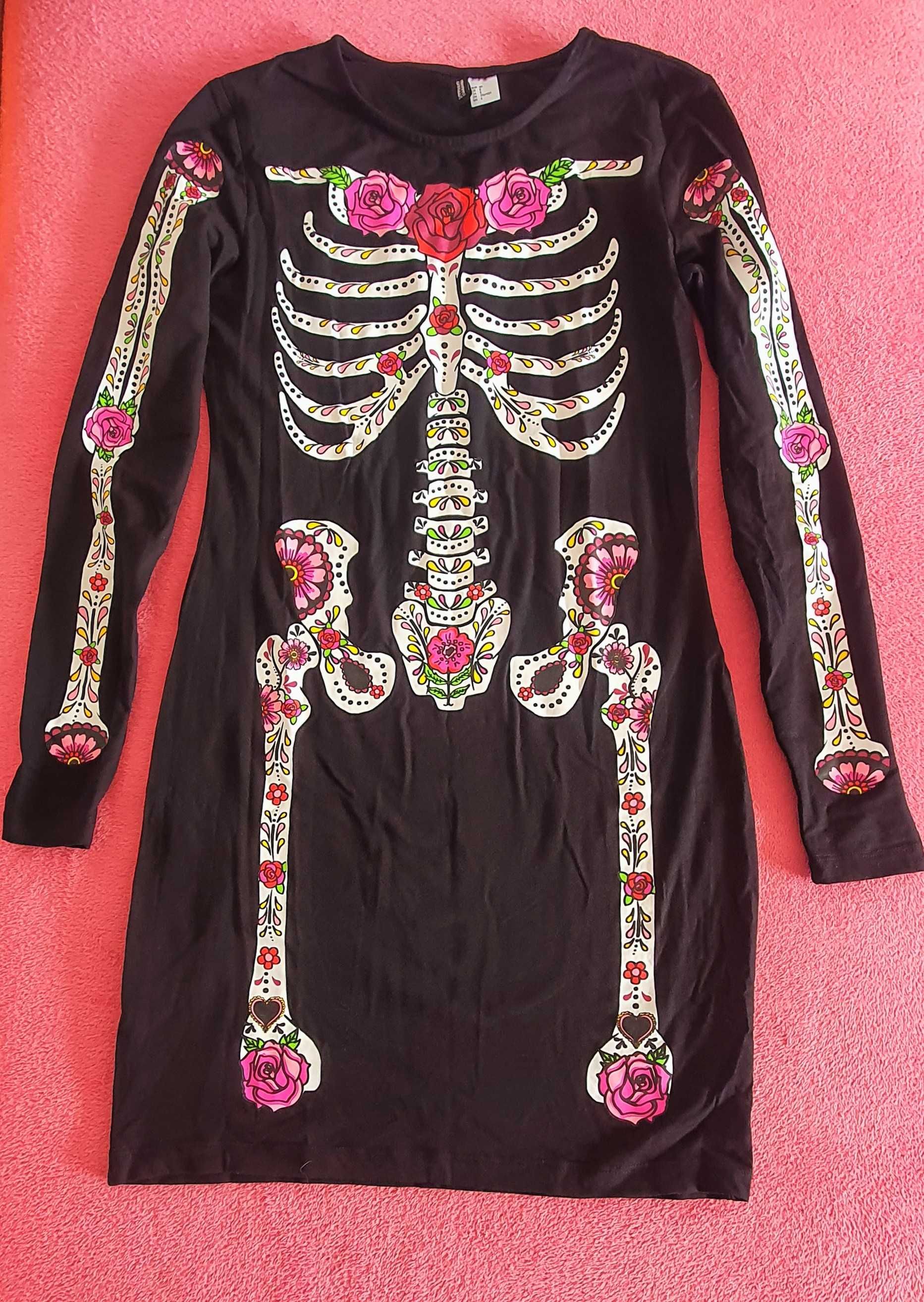 H&M Divided tunika bodycon skeleton Halloween