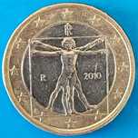 1 Euro de 2010 de Itália, Homem Vítruviano
