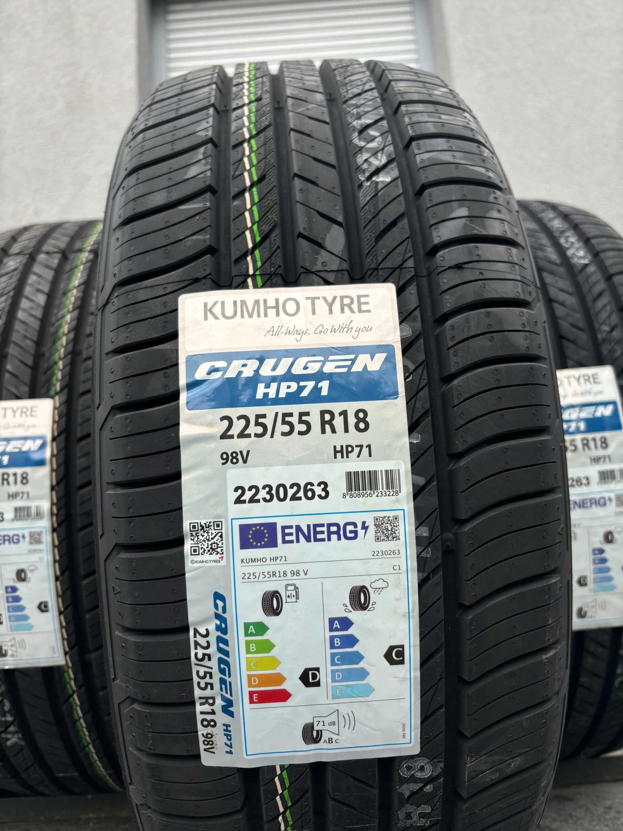 x4 lato 225/55R18 Kumho Crugen HP71 98V prod, 2023rok! C,C,71db