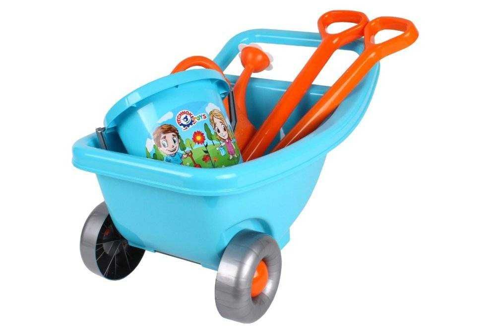 Zestaw narzędzi ogrodowych dla dzieci taczki konewka łopatka Technok