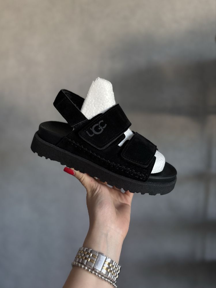 ЗАМША Босоніжки UGG на липучці регулятор угі трендові