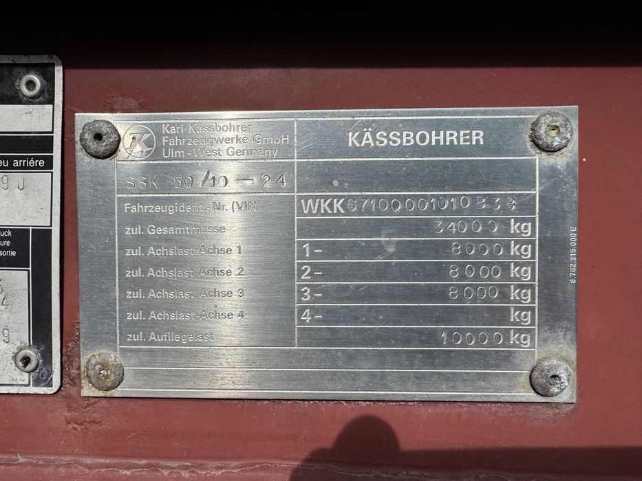 Naczepa silos Kassbohrer 50m3 ADR