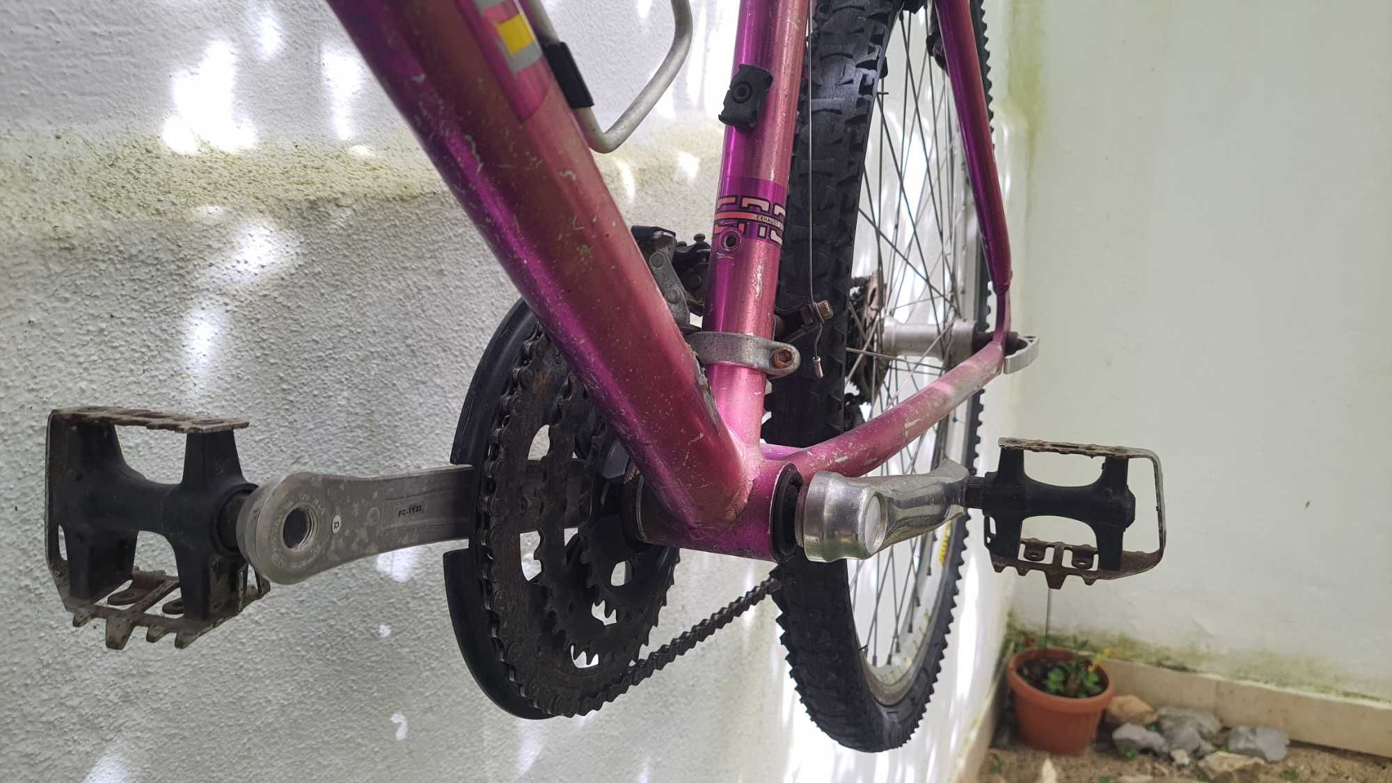 Bicicleta com algumas marcas de uso porém bem estimada.