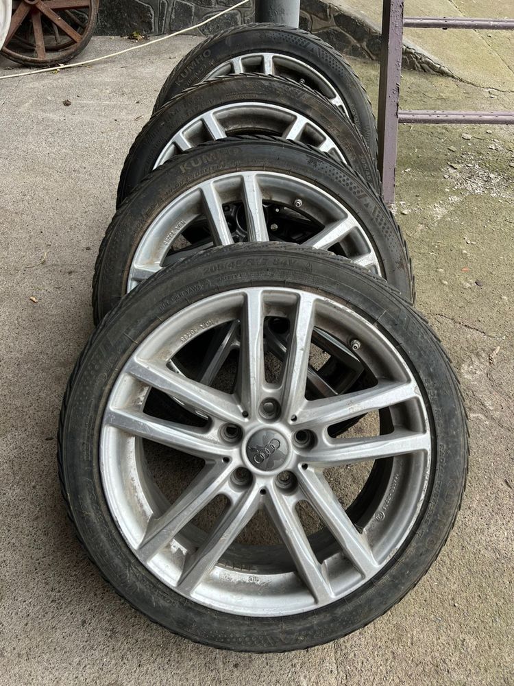 Диски Audi 5х112 з зимніми шинами Kumho 205/45/R17