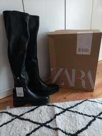 Kozaki Zara czarne długie nowe z metką rozmiar 38