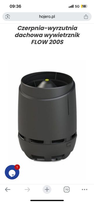 Czerpania wyrzutnia dachową wywietrznik flow 200s płyta montażowa