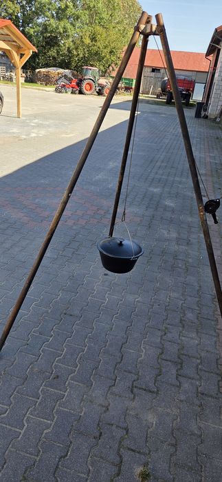 Grill trójnóg 70cm ruszt kociołek 13l zestaw