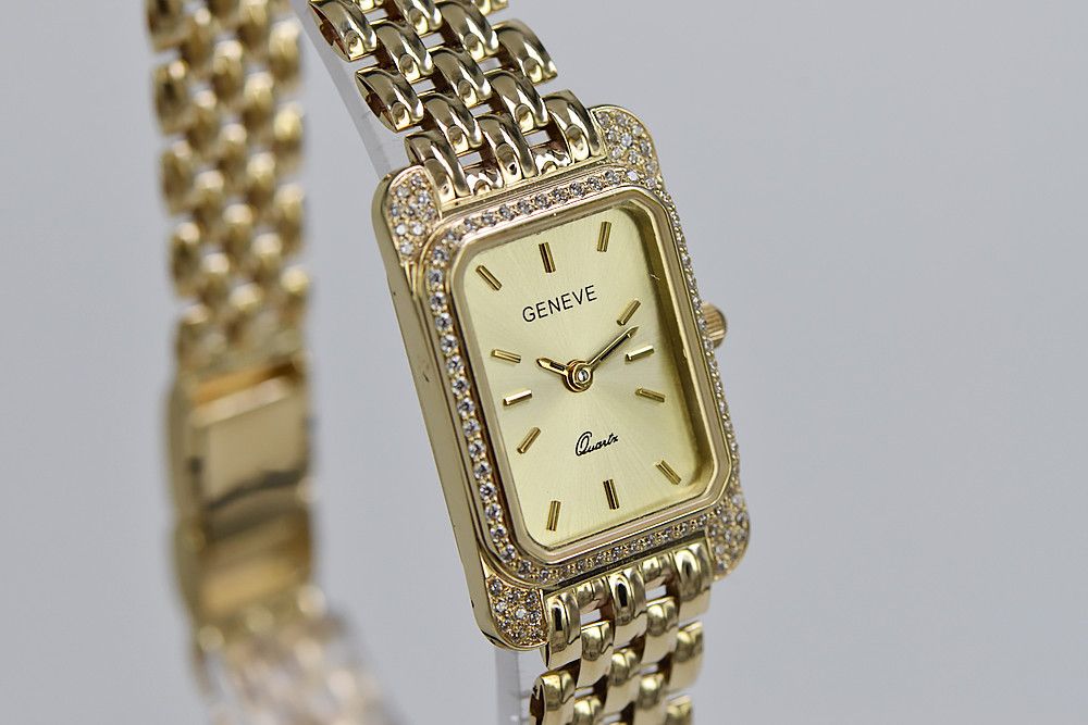 Złoty zegarek z bransoletą damską 14k Geneve lw054ydg&lbw004y Poznań