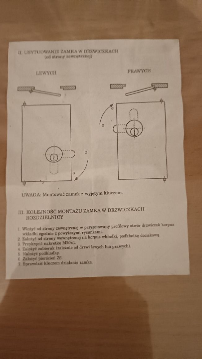 Zamek kasetowy ZK31