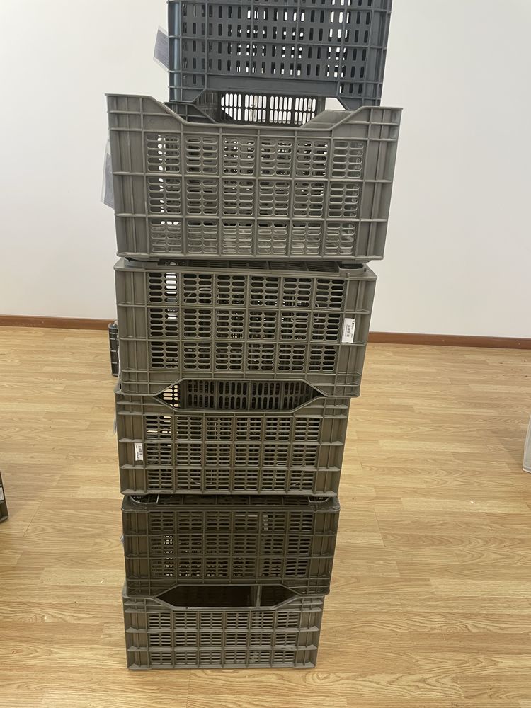 Caixa arrumacao horticolas empilhavel cinza 50x30x26cm