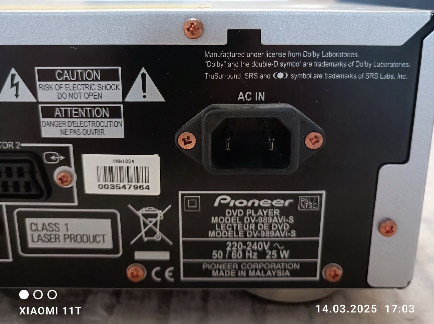 DVD Player Pioneer DV-989AVi
