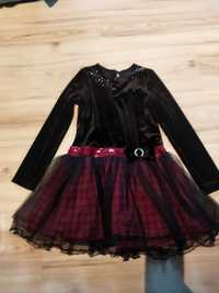 Sukienka czarno-bordowa, r. 134