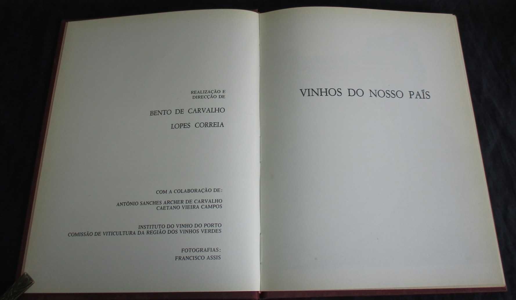 Livro Vinhos do Nosso País Bento de Carvalho, Lopes Correia