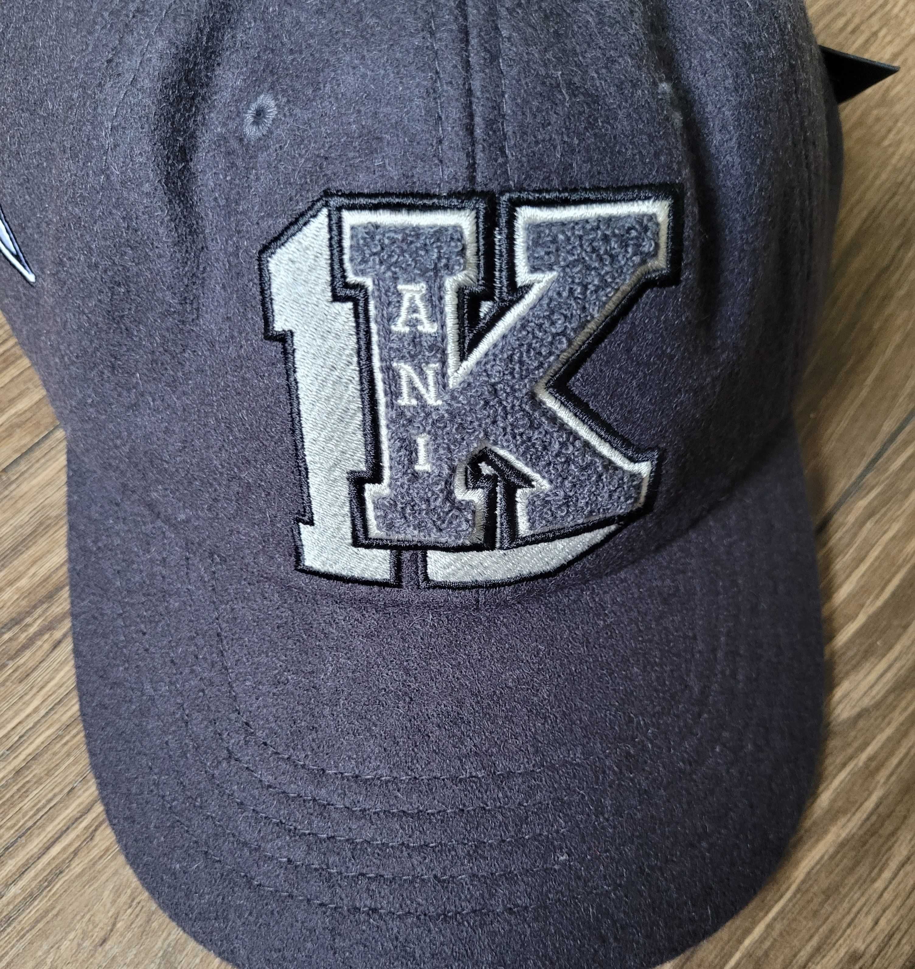 czapka z daszkiem Karl Kani baseballowa wełna szara z logo haft NOWA