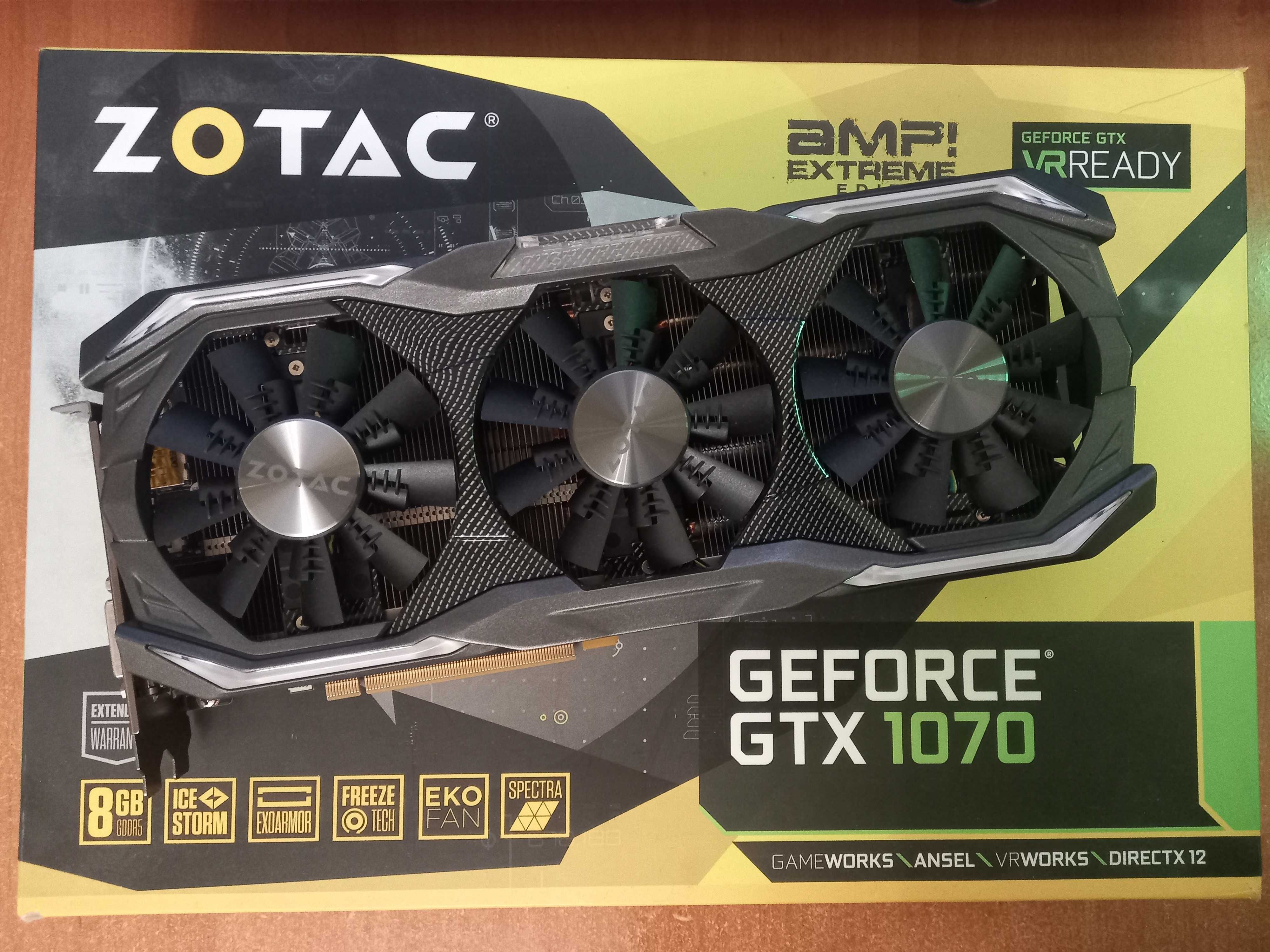 Відеокарта GTX1070 Zotac AMP Extreme 8GB (1060/1080/1660/2060/3050)