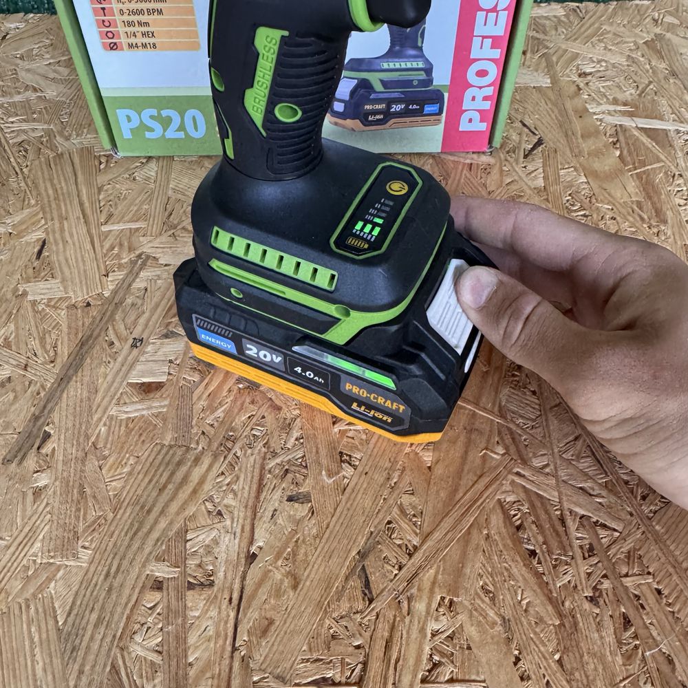 Акумуляторний гайковерт Procraft PS20 Імпакт 180Нм
