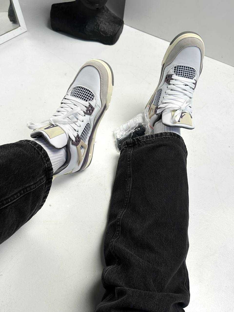 Женские кроссовки Nike Air Jordan 4 white / Аир джордан білі 37 38 39