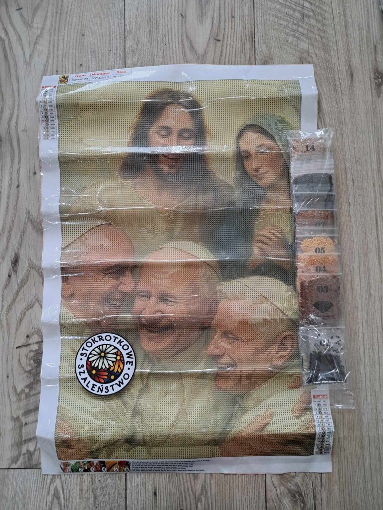 Haft diamentowy 40x60, Spotkanie Papieży