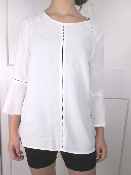 Phase Eight piękna luksusowa biała bluzka wiskoza 10 S M 36 38