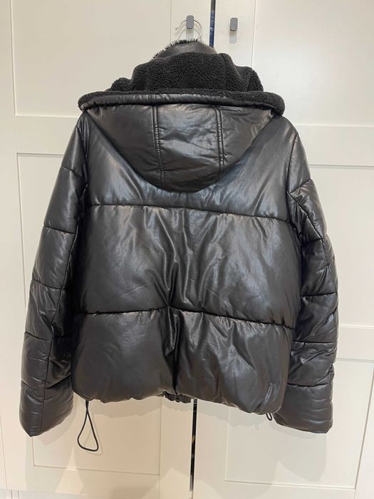 kurtka Calvin Klein zimowa z synteponem ze sztucznej skóry M