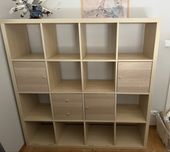 Regal Kallax Ikea z szufladami i szafkamj