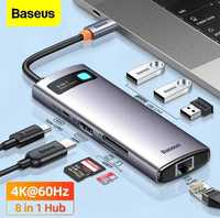 Baseus USB HUB Type-C 8 в 1 HDMI 4K 60Hz