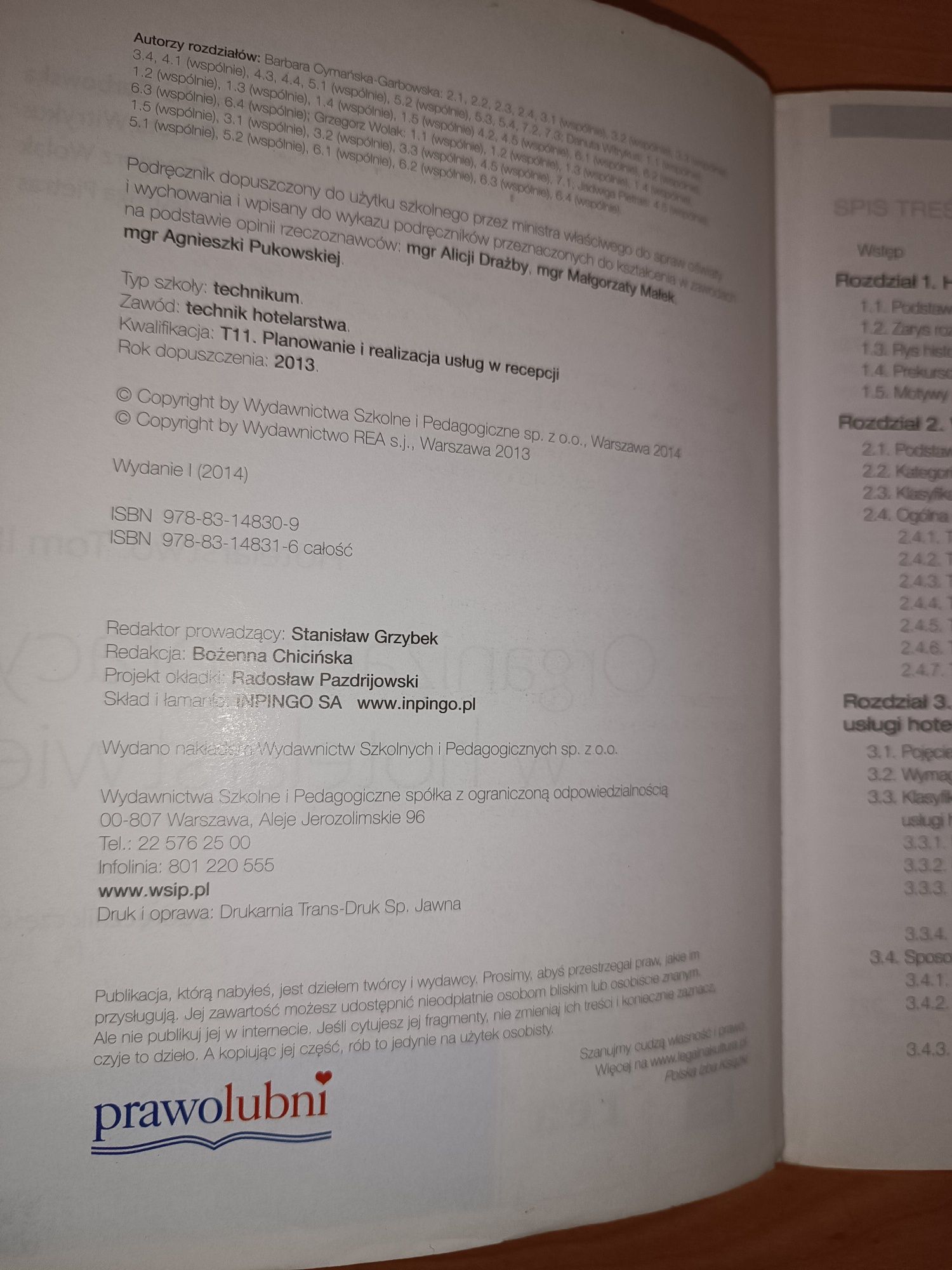 Podręcznik Organizacja pracy w hotelarstwie