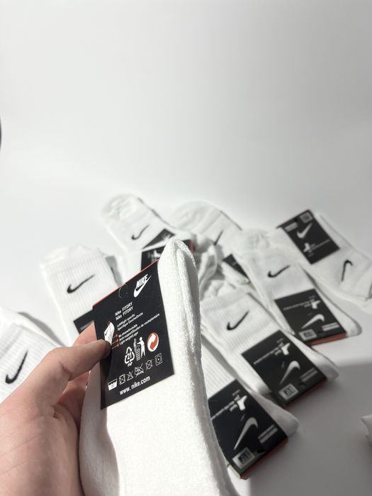 Білі високі шкарпетки Nike / Білі носки Найк / Носки для спорту