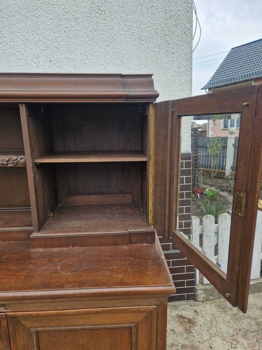 komoda biurko bufet barek witryna z drewna drewniana antyczna rzezbion