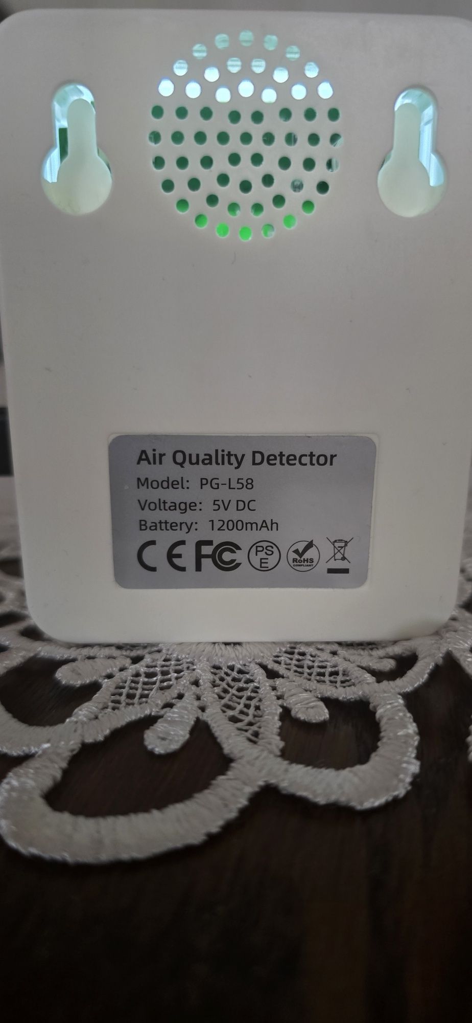 5 в 1 Цифровий детектор якості повітря CO2 HCHO TVOC Монітор температу