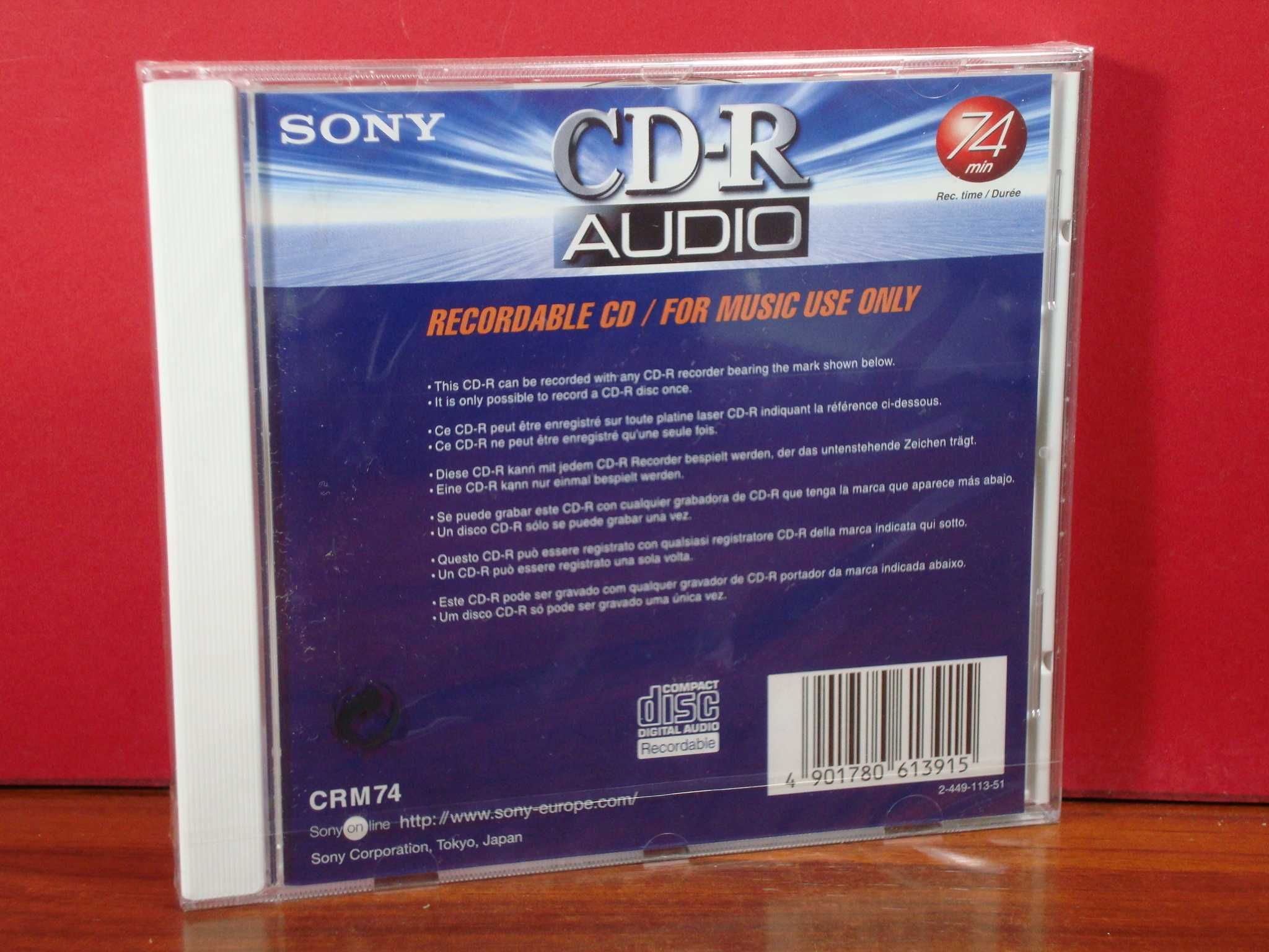 SONY CD-R Áudio, Recordable, 74 Min. / Artigo Novo / Selado / Stock 25
