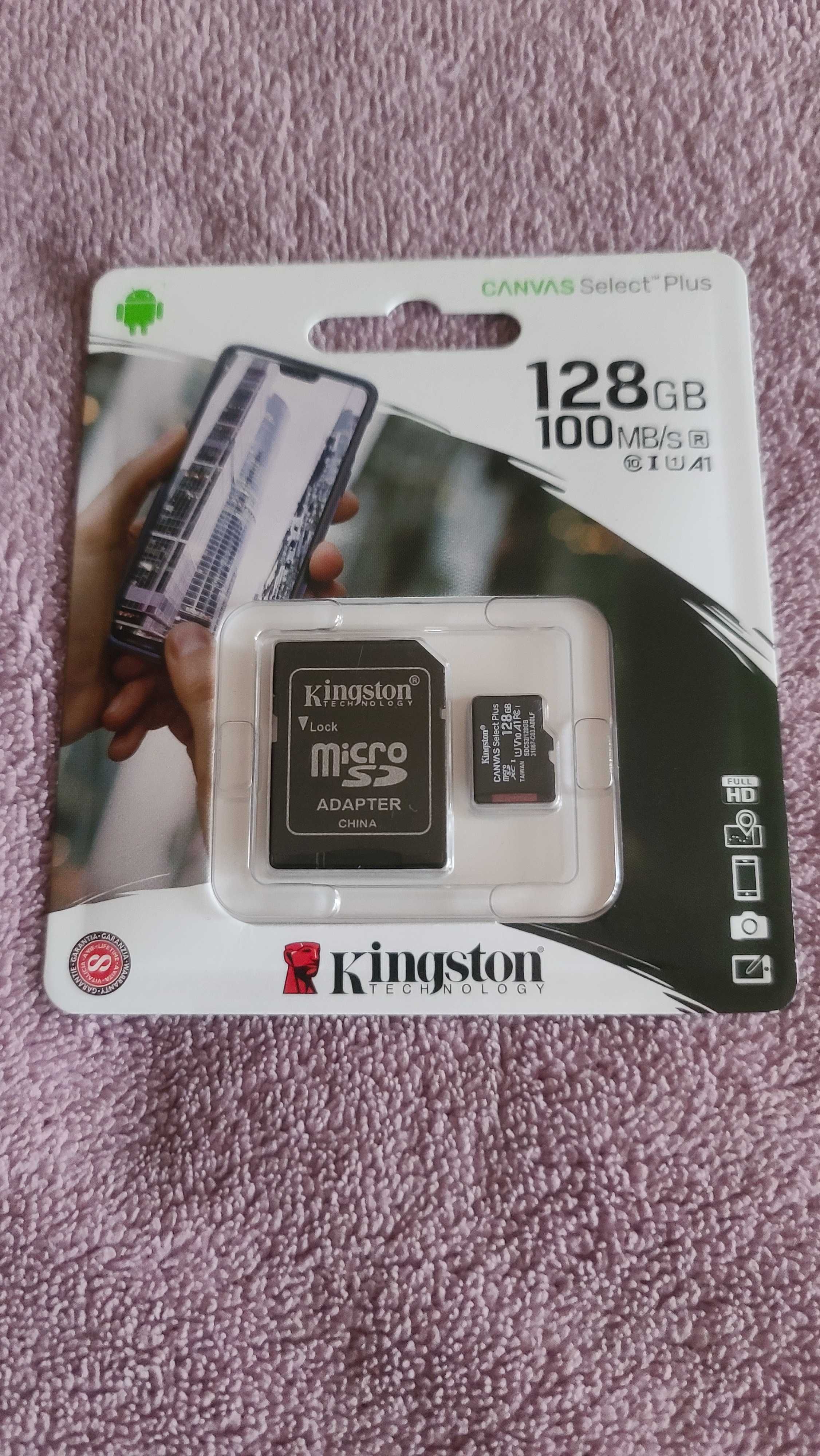 Карта пам'яті Kingston 128GB micSDXC class 10 A1 Canvas Select Plus