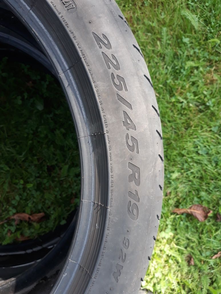 2 Opony letnie 225/45r19 PIRELLI 2017r 5.5mm