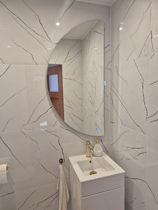 Lustro półokrągłe księżyc półkole 120x60 led