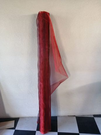 Tecido de organza Bordeaux com 140cm largo